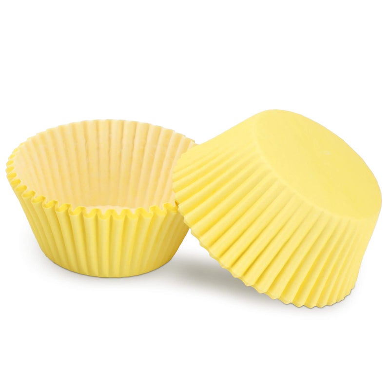 TRUSBER Baking Cups, 100 pieces Paper Cupcake Wrappers Nonstick Muffin Molds Baking Cup Holders for Wedding, Birthday, Baby Shower or Holiday Party (Yellow) - Image 3